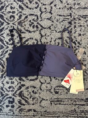 CALIA by Carrie Underwood Navy & Lavender Two-Tone Bikini Top